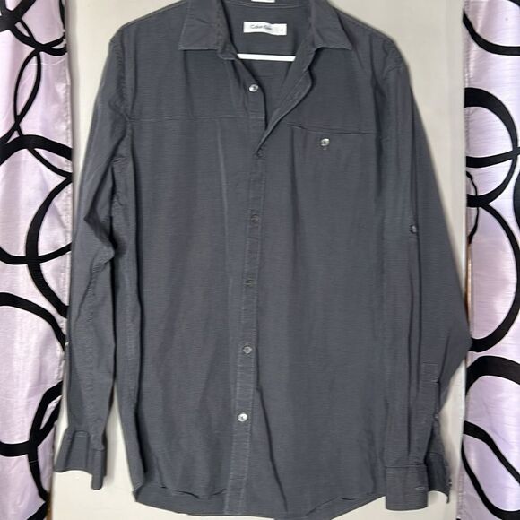 Calvin Klein button-down long sleeve top size large - Picture 3 of 6